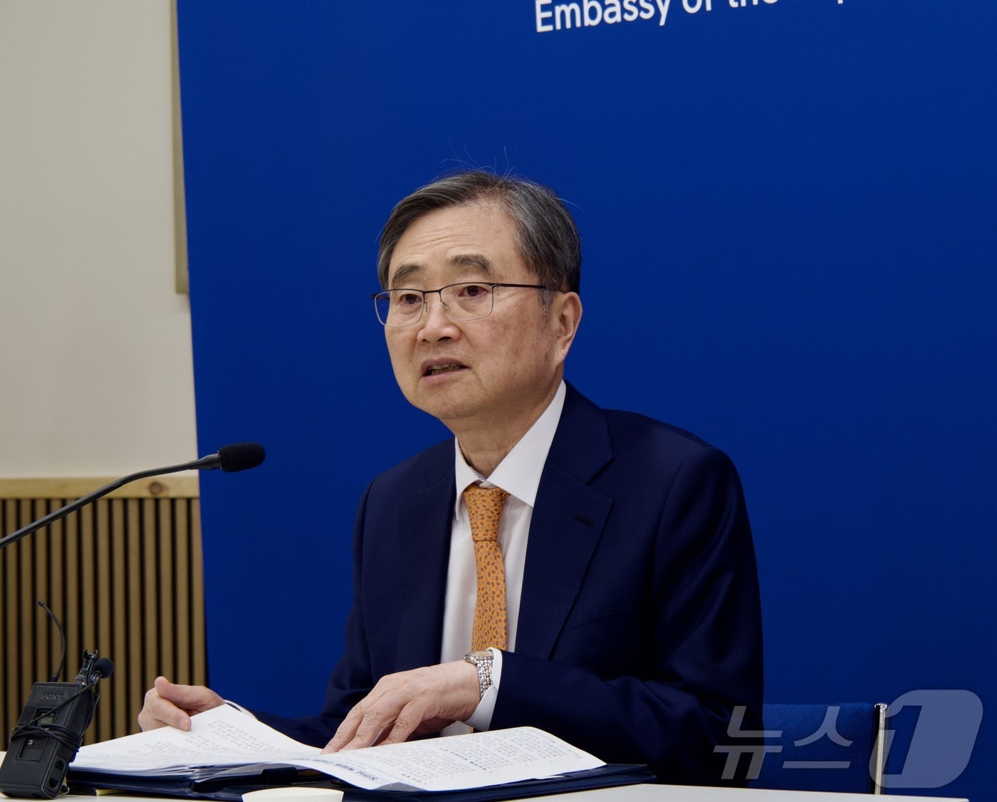 조현 외교부 장관이 5일(현지시간) 워싱턴DC 주미한국대사관에서 한미 외교장관 회담 결과를 설명하는 기자회견을 하고 있다.(워싱턴특파원 공동취재단) ⓒ News1 류정민 특파원