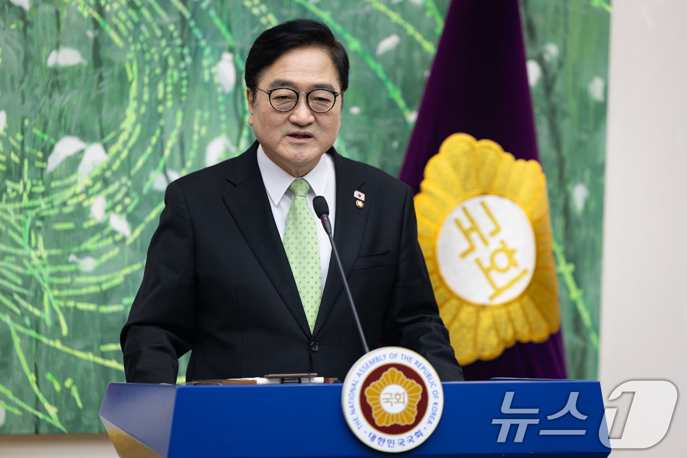 우원식 국회의장이 지난 10일 서울 여의도 국회에서 개헌 관련 긴급 기자회견을 하고 있다. 2026.3.10 ⓒ 뉴스1 유승관 기자