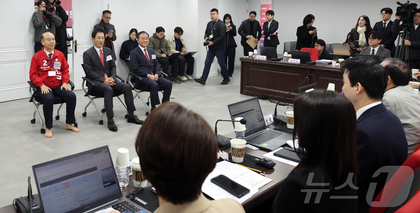 지난 10일 서울 영등포구 여의도 국민의힘 중앙당사에서 열린 6·3 지방선거 광역단체장 및 중앙당 관할 기초단체자 후보자 면접 모습. 2026.3.10 ⓒ 뉴스1 김진환 기자