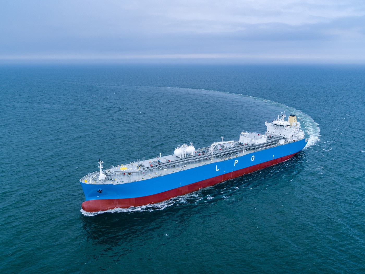 HD현대중공업이 2023년 건조해 인도한 초대형 LPG 운반선(VLGC)의 시운전 모습. (HD현대 제공)