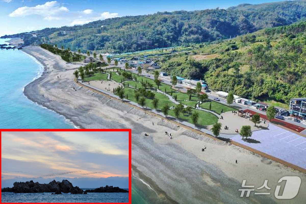 경북 경주시가 문무대왕릉 성역화 사업을 내년에 완료한다. 문무대왕릉 성역화 사업 조감도와 문무대왕릉 모습. (경주시제공, 재판매 및 DB금지) 2026.3.10/뉴스1