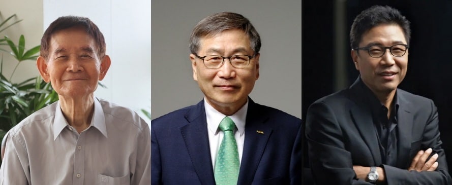 서울대총동창회 제28회 관악대상 수상자. 왼쪽부터 조기호 기호물산 회장, 서병륜 로지스올그룹 회장, 이수만 A2O엔터테인먼트 대표. (서울대총동창회 제공)