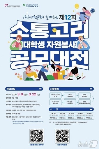 '제12회 소통고리 대학생 자원봉사 공모대전' 포스터.(고리원자력본부 제공. 재판매 및 DB금지)