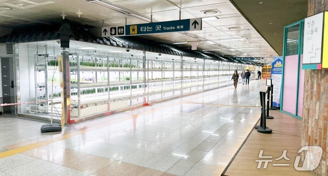 대전역 지하 1층에 마련된 스마트팜.(대전교통공사 제공. 재판매 및 DB금지)/뉴스1