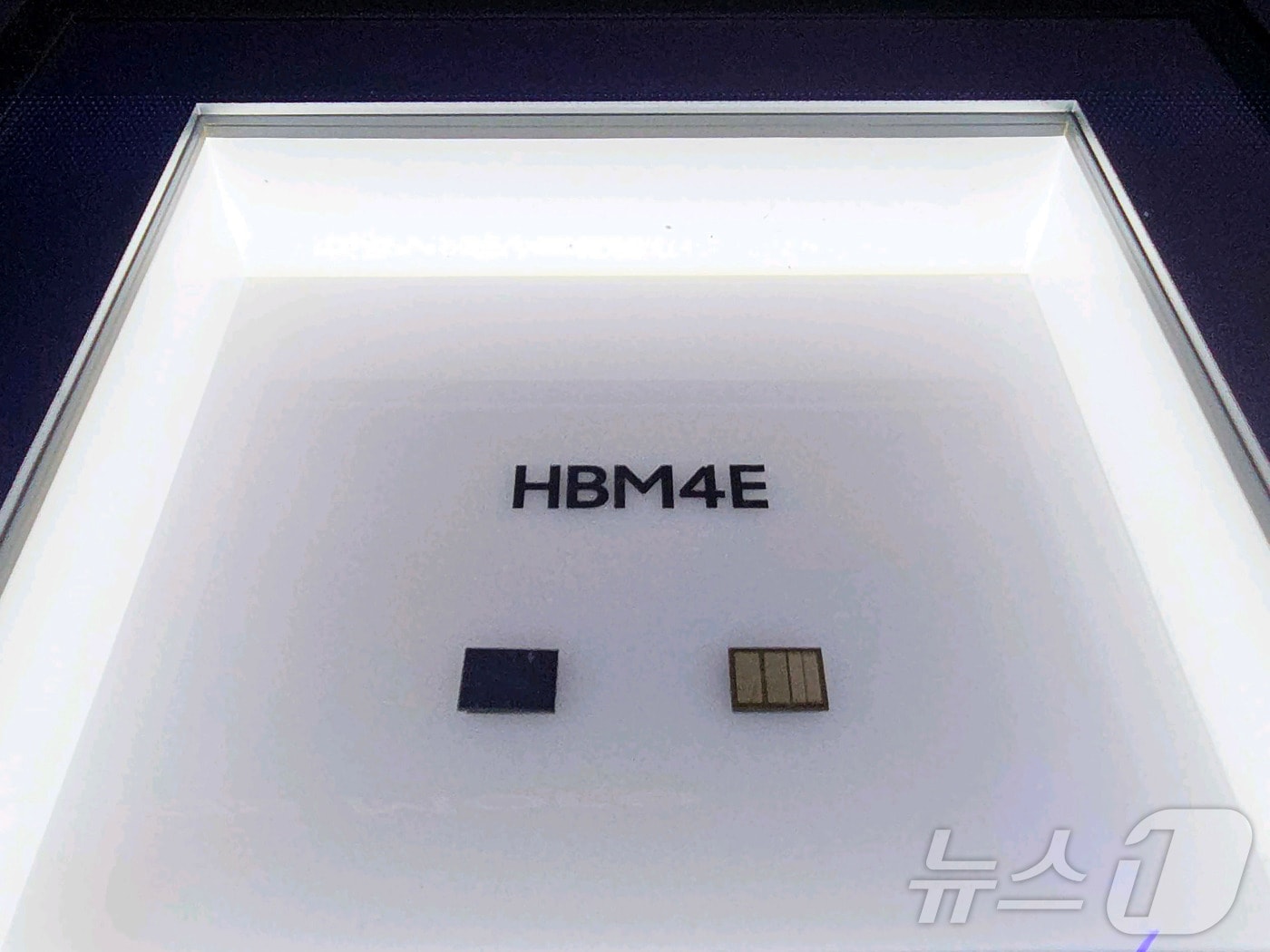 삼성전자가 16일부터 19일(현지시간)까지 미국 새너제이에서 열리는 엔비디아 GTC에 참가해 참가해 차세대 HBM4E 기술력과 Vera Rubin 플랫폼을 구현하는 메모리 토털 솔루션을 유일하게 공급할 수 있는 역량을 앞세워 글로벌 AI리더십을 한층 강화한다고 17일 밝혔다. 사진은 삼성전자 HBM4E 제품 전시 사진. (삼성전자 제공. 재판매 및 DB 금지) 2026.3.17 ⓒ 뉴스1