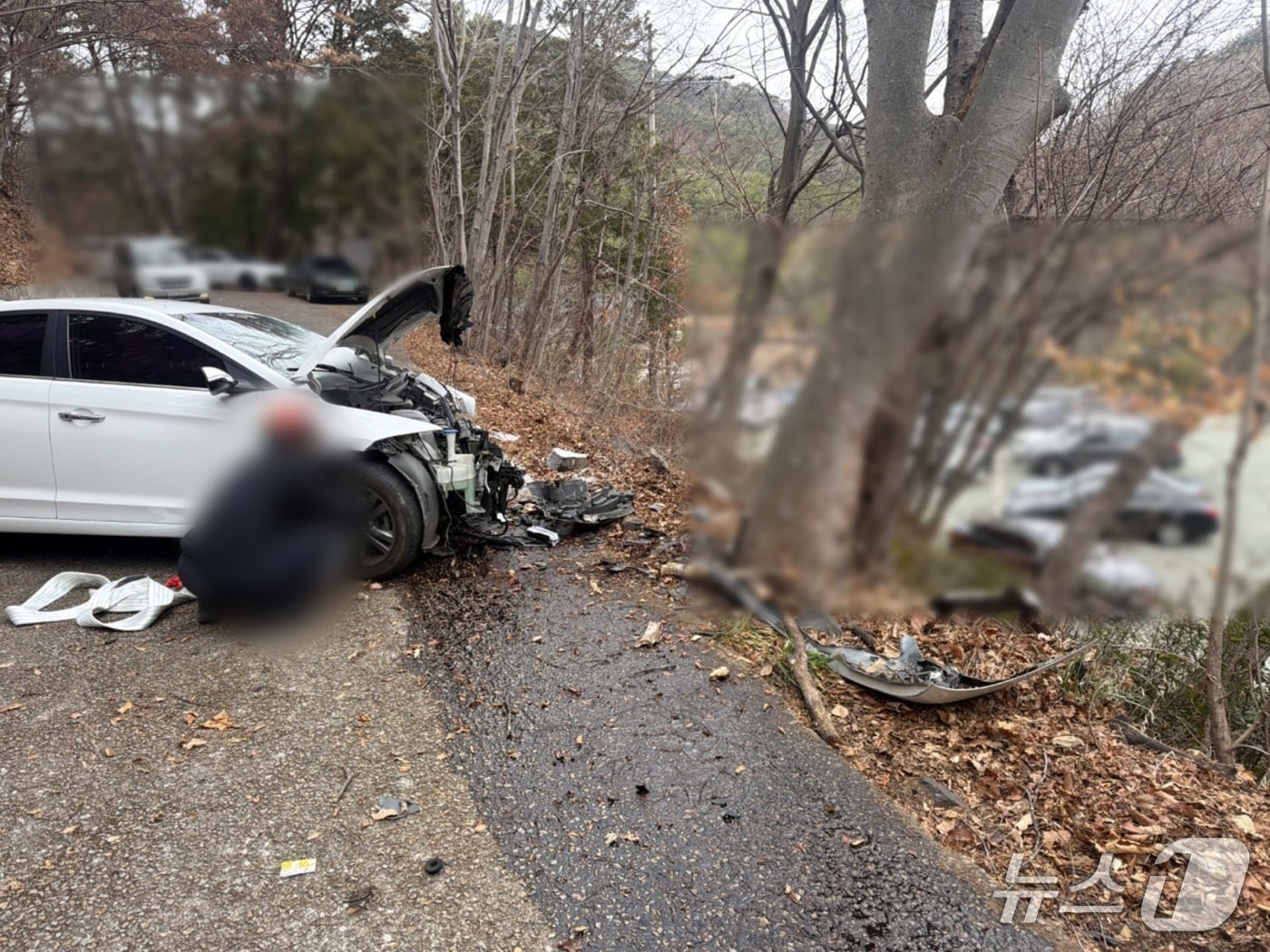 1일 부산 장안사 교통사고 현장.(기장경찰서 제공. 재판매 및 DB 금지)