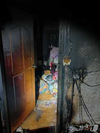 강릉 연립주택 화재.(강원도소방본부 제공. 재판매 및 DB금지)/뉴스1