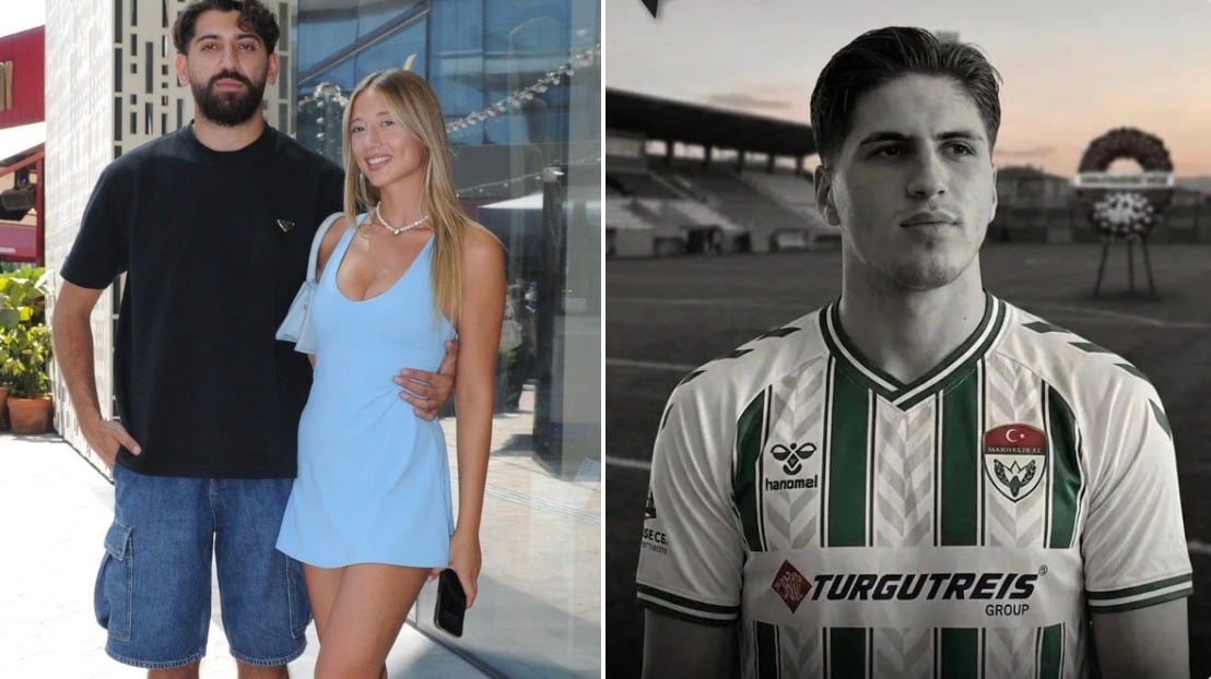 래퍼 바합 잔바이와 그의 전 여자친구 칼라이즈올루의 사진(왼쪽)과 축구선수 쿠빌라이 칸 쿤닥즈의 사진(오른쪽) (출처=@ozetgechaber 엑스(X) 계정)