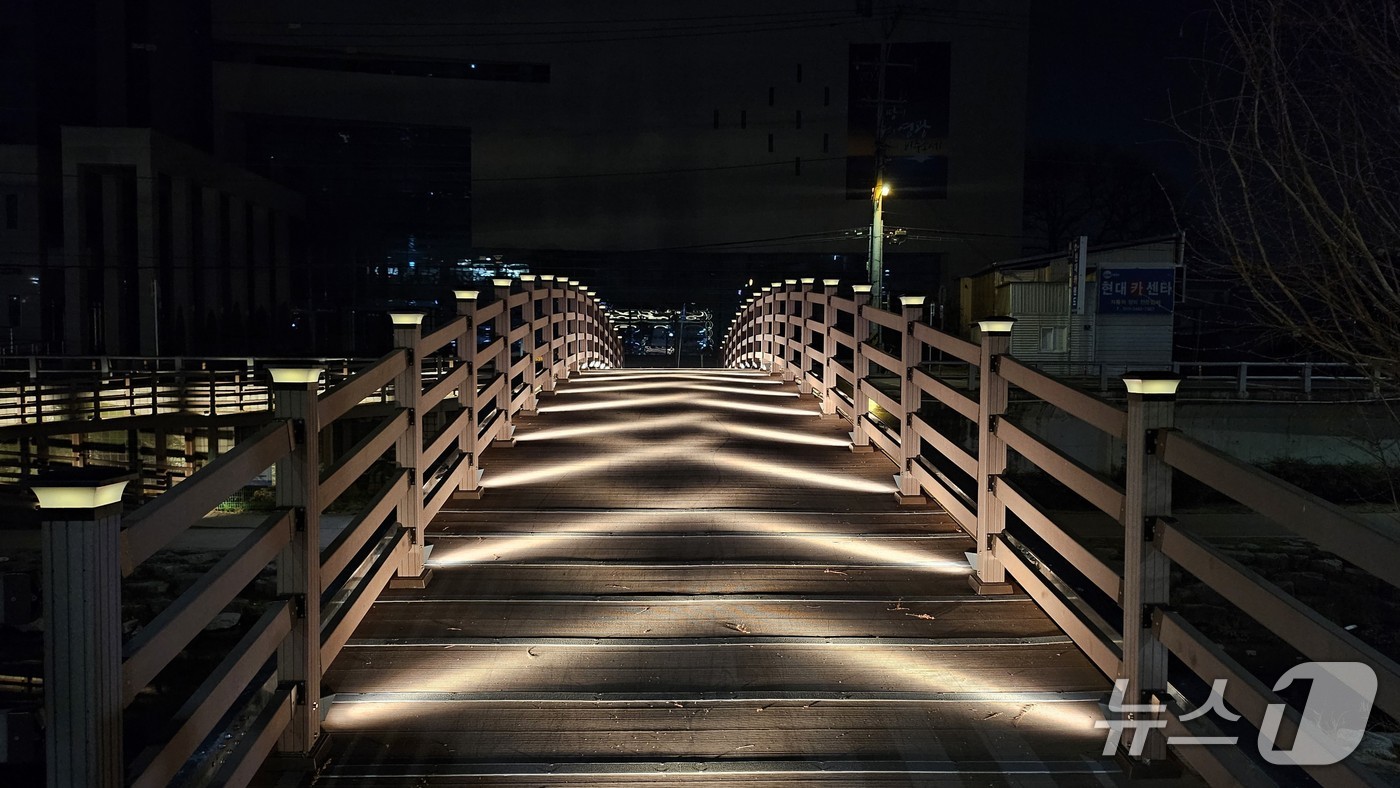 대구 달성군이 화원읍 천내천 교량에 설치된 야간 조명을 개선해 한층 차분해진 분위기를 연출하고 있다.(대구 달성군 제공. 재판매 및 DB금지)