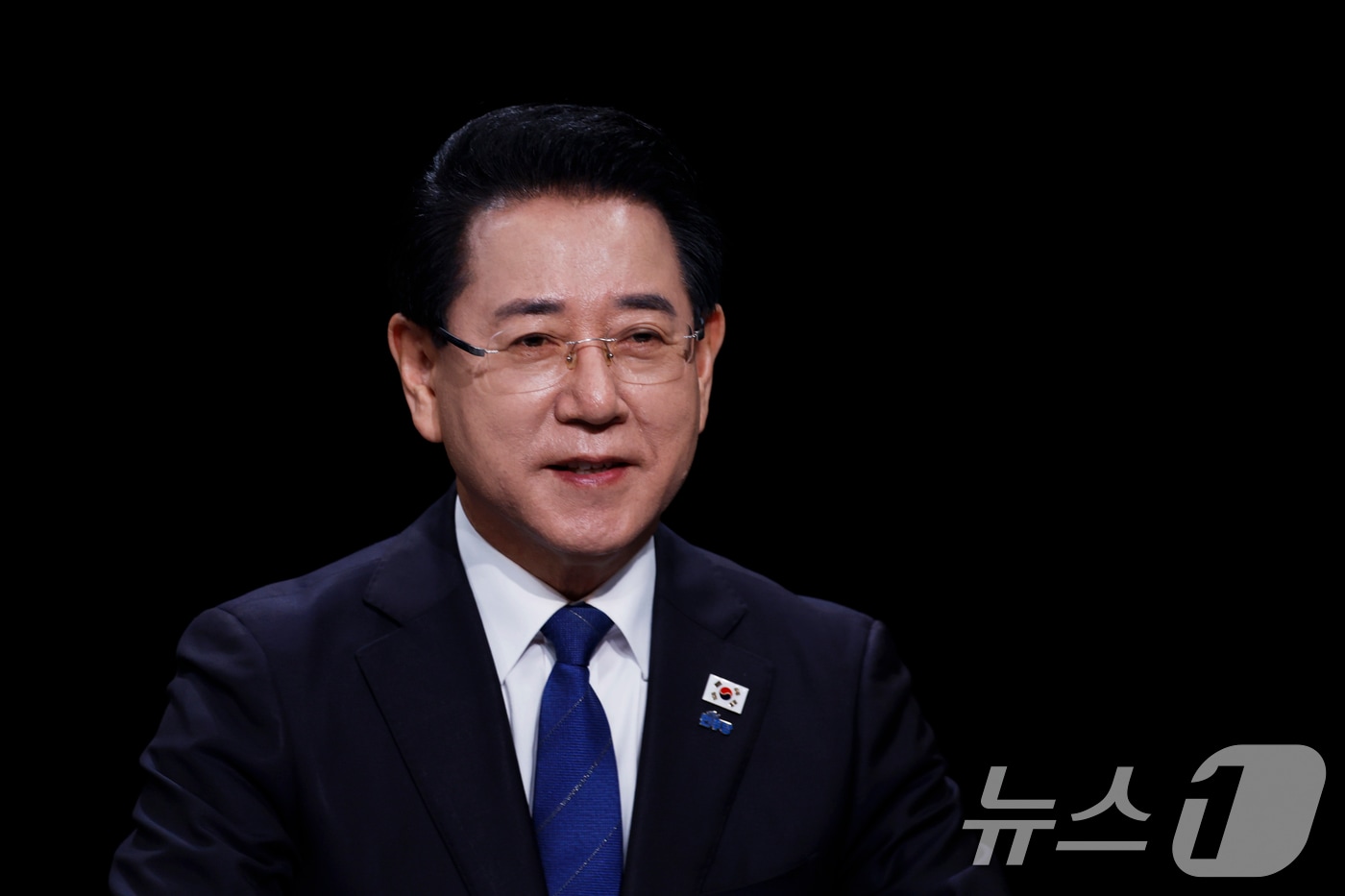 25일 광주 서구 KBC광주방송에서 열린 민주당 전남광주특별시장 본경선 토론회에서 김영록 후보가 발언하고 있다. 2026.3.25 ⓒ 뉴스1 김태성 기자