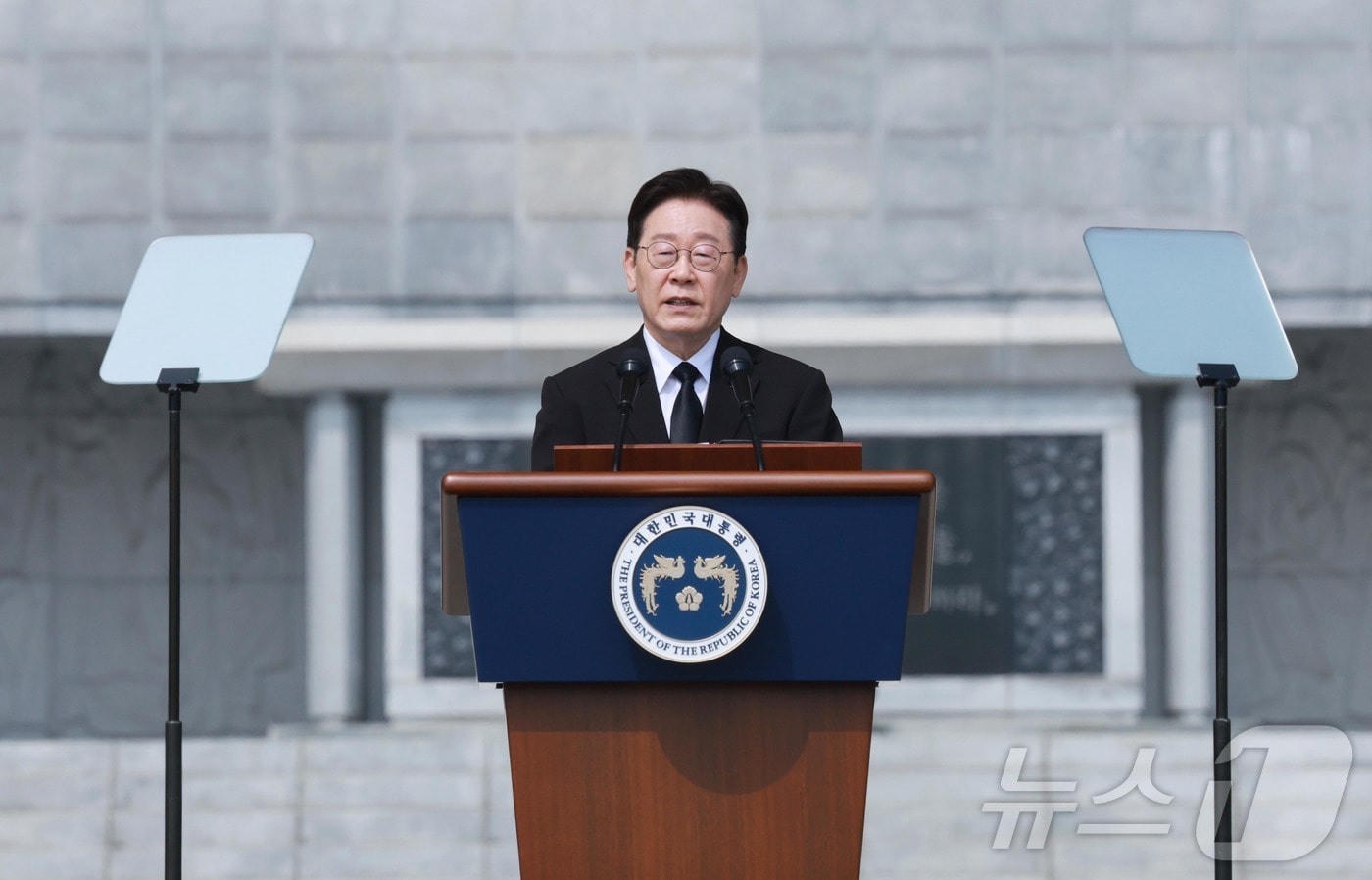 이재명 대통령이 27일 국립대전현충원에서 열린 제11회 서해수호의 날 기념식에서 기념사를 하고 있다. 2026.3.27 ⓒ 뉴스1 허경 기자