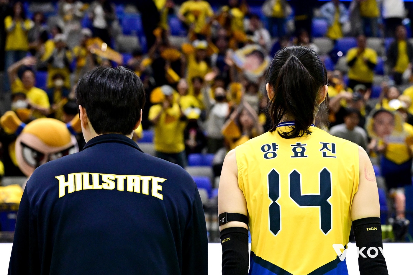 현대건설 양효진(오른쪽) 경기 장면