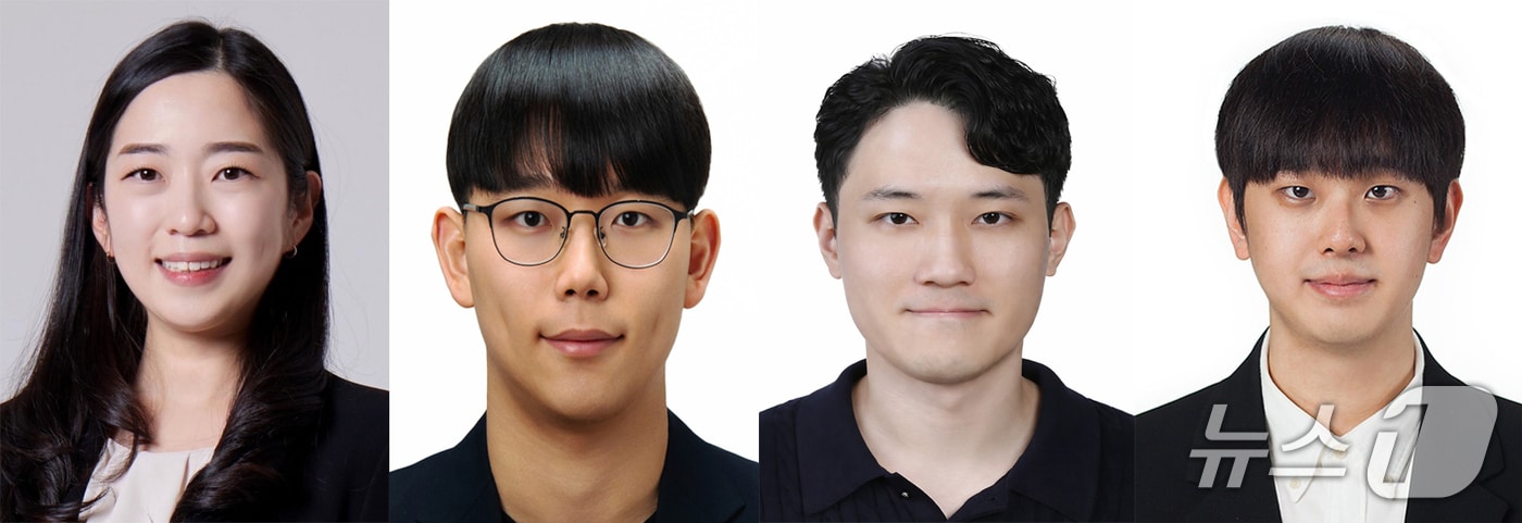 포스텍 기계공학과 이안나 교수 연구팀이 스마트 폰 등 유연 전자소자의 구조적 한계를 설계 혁신만으로 극복하는 데 성공했다. 왼쪽부터 이 교수, 이정락 박사, 통합과정 곽현수·김준식 씨. (포스텍  제공, 재판매 및 DB금지) 2026.3.3/뉴스1