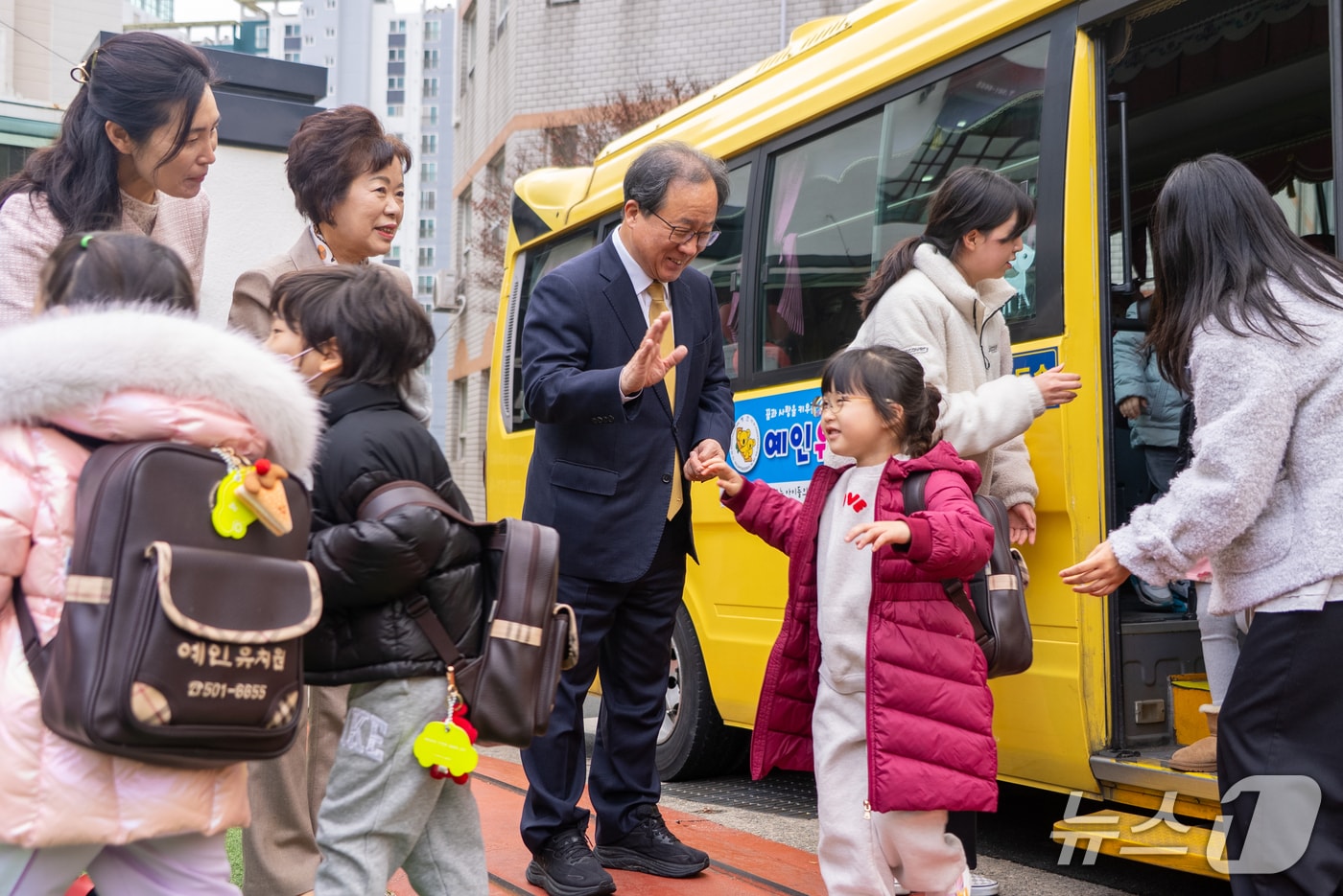 동래구 소재 유치원 아침 등교 맞이 모습.(부산시교육청 제공. 재판매 및 DB금지)