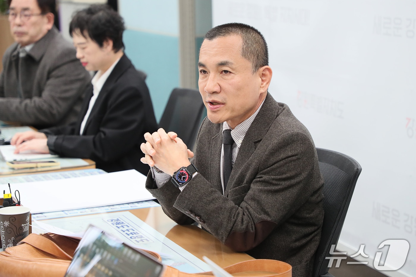 김진태 강원특별자치도지사가 3일 열린 간담회에서 발언하고 있다.(강원도 제공. 재판매 및 DB금지)/뉴스1