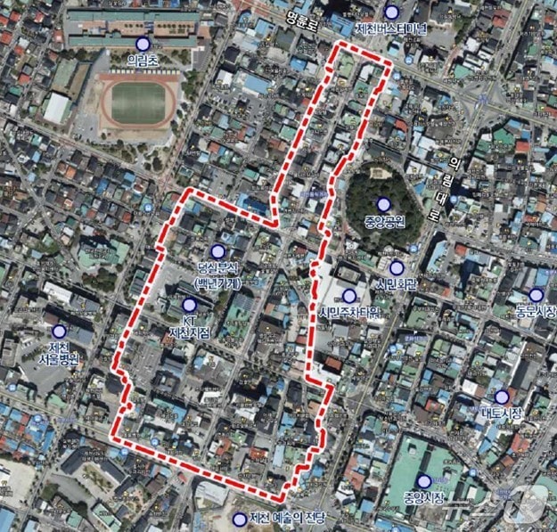 약선 음식거리 자율상권구역으로 지정된 제천시 의림동 38-2번지 일원.(제천시 제공. 재판매 및 DB금지) 