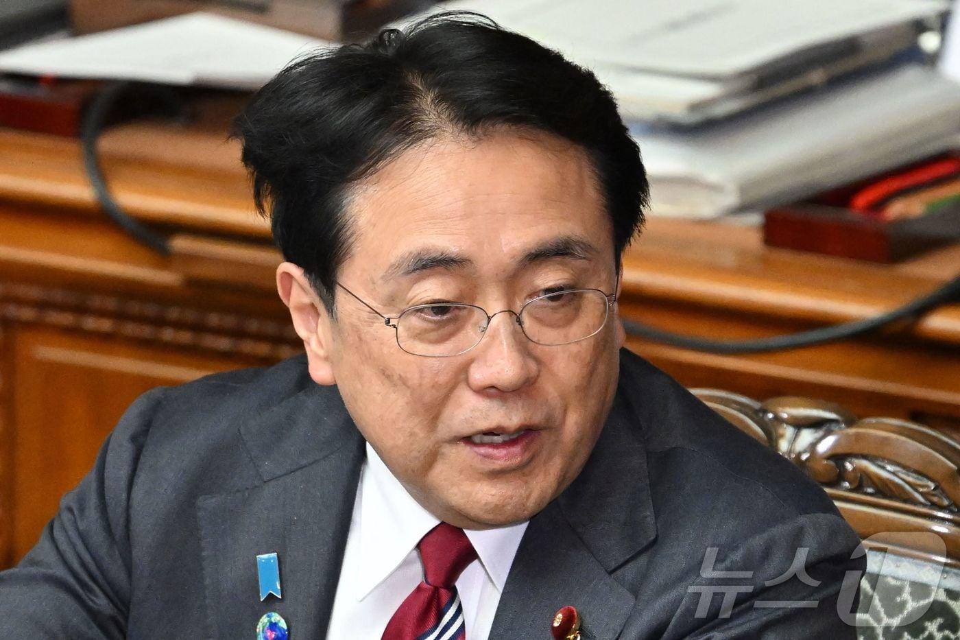 아카자와 료세이 일본 경제산업상. 2026.02.24 ⓒ AFP=뉴스1