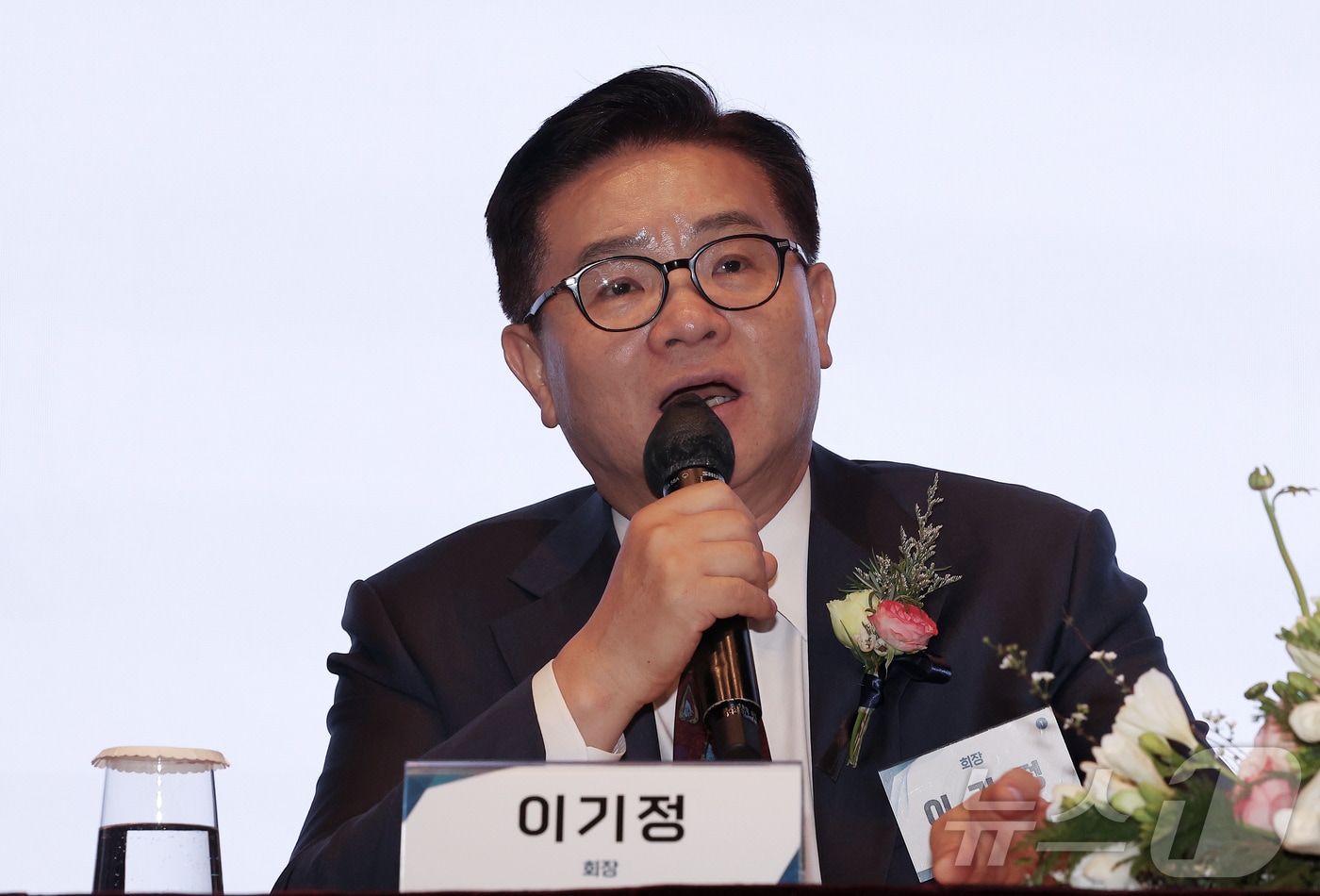 이기정 신임 한국대학교육협의회 회장이 4일 서울 중구 웨스틴조선호텔에서 열린 2026 한국대학교육협의회 정기총회에서 발언하고 있다. 2026.3.4 ⓒ 뉴스1 김성진 기자