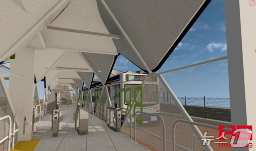 케냐 나이로비 BRT(간선급행버스체계) 정류장 조감도.(HS화성 제공, 재판매 및 DB 금지)