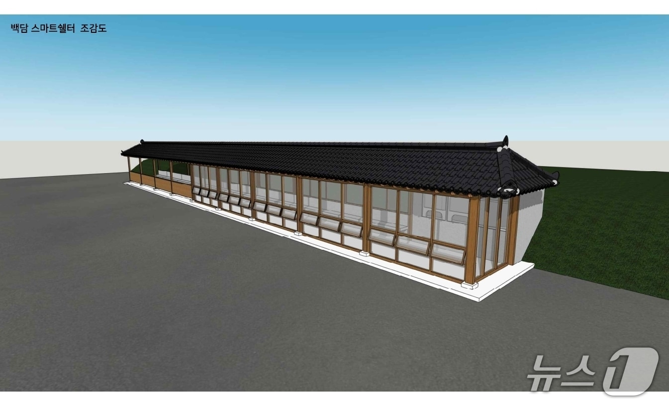 첨단 편의시설을 갖춘 '스마트쉘터'로 전면 개편되는 인제 백담사 종점 버스정류장.(인제군 제공. 재판매 및 DB금지)/뉴스1