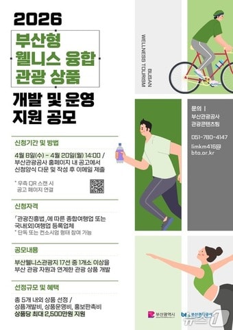 부산형 웰니스 융합 관광상품 개발, 운영 지원 공모 포스터.(부산시 제공. 재판매 및 DB금지)