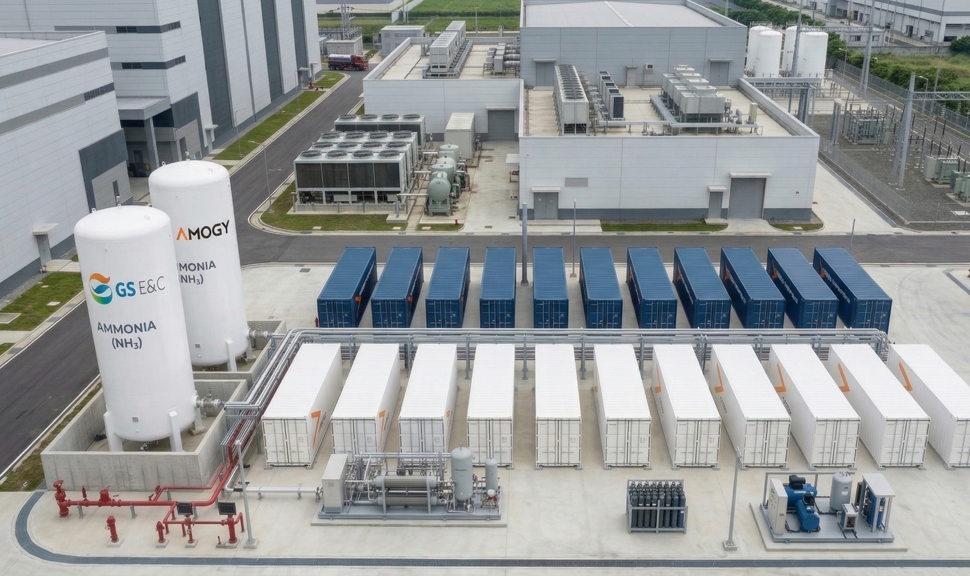 GS건설과 아모지(AMOGY)가 암모니아 기반 분산발전사업 추진을 위해 준비 중인 '무탄소 전력 분산발전'의 AI 생성한 이미지(GS건설 제공) 뉴스1ⓒ news1