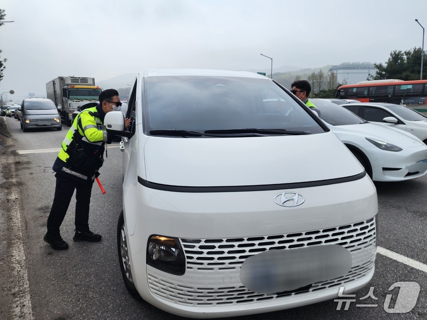 버스전용차로 단속 현장 관련 사진