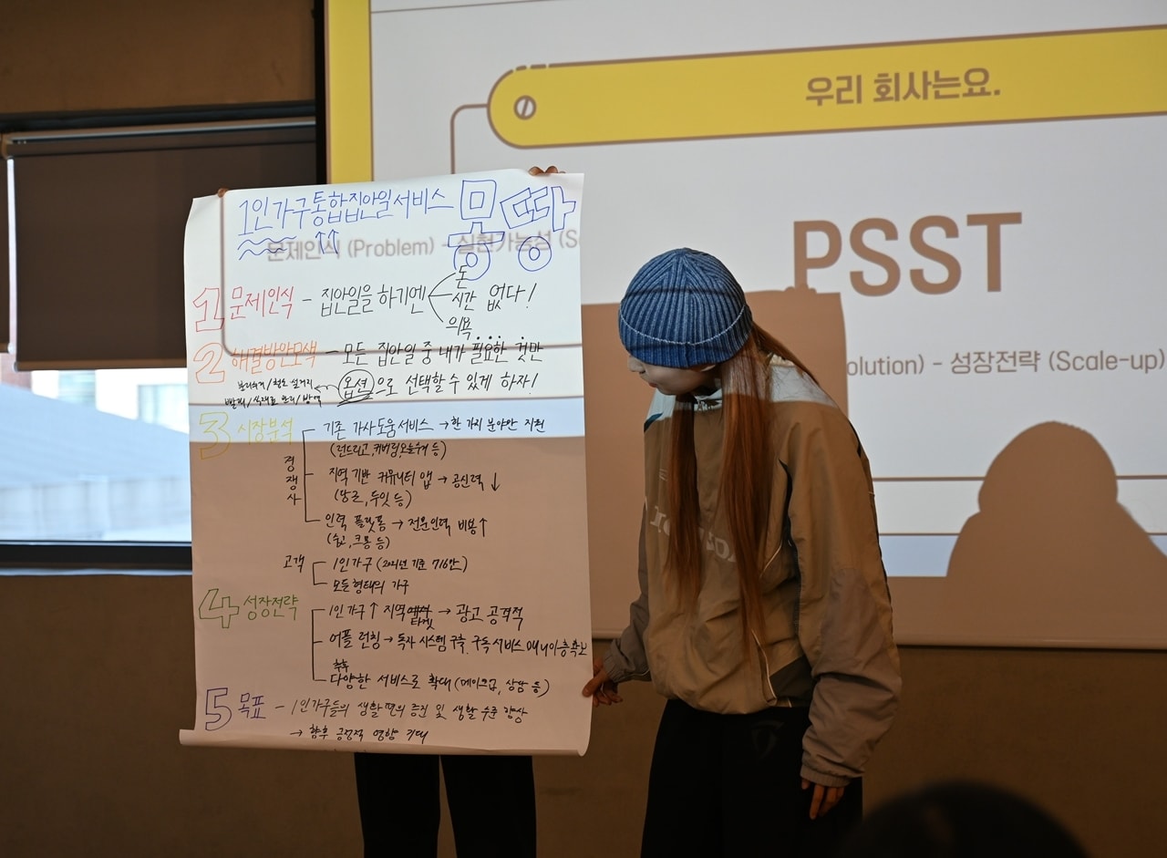 관악구 청년도전지원사업 프로그램에서 발표하고 있는 청년(관악구 제공)