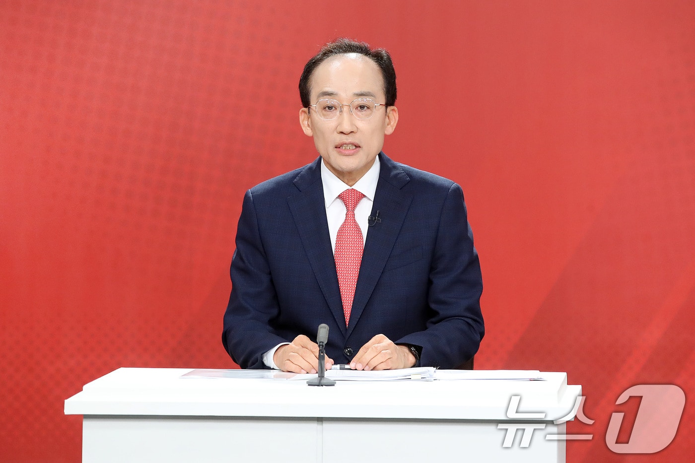 지난 13일 오후 대구 수성구 대구MBC에서 열린 '제9회 전국동시지방선거 국민의힘 대구시장 경선 비전토론회'에서 추경호 후보가 발언하고 있다. 2026.4.13 ⓒ 뉴스1 공정식 기자