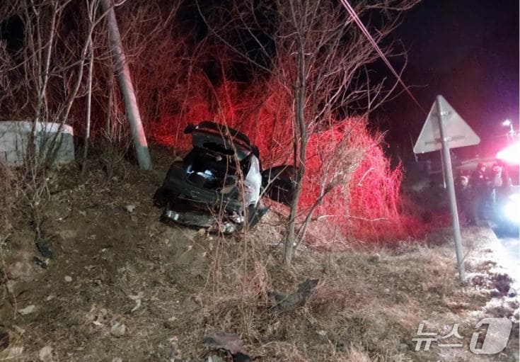 사고 당시 차량의 모습.(충북경찰청 제공. 재판매 및 DB금지)