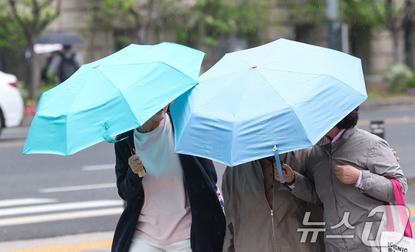 시민들이 우산을 쓰고 이동하고 있다(자료사진)
