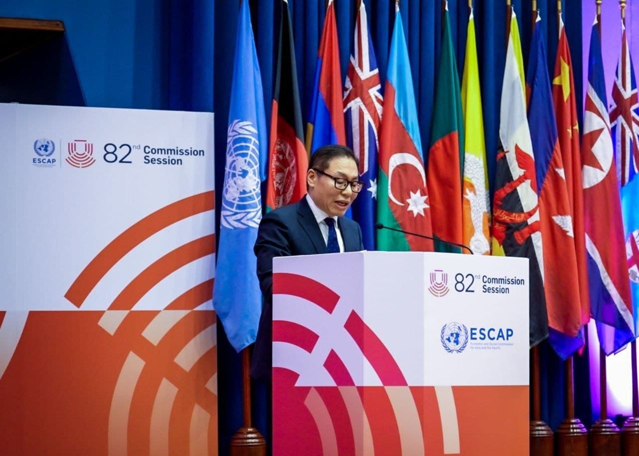 외교부는 이달 20∼24일 태국 방콕에서 열리고 있는 제82차 유엔 아시아태평양 경제사회위원회(UN ESCAP) 총회에 류호권 국제경제국장이 수석대표로 참석했다고 21일 밝혔다. (외교부 제공)