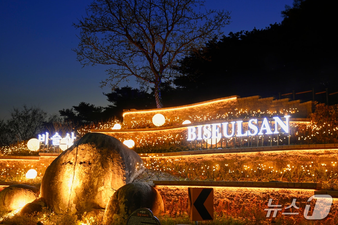 대구 달성군 비슬산 유스호스텔 입구에 있는 '용의 알' 조명 경관.(대구 달성군 제공. 재판매 및 DB금지)