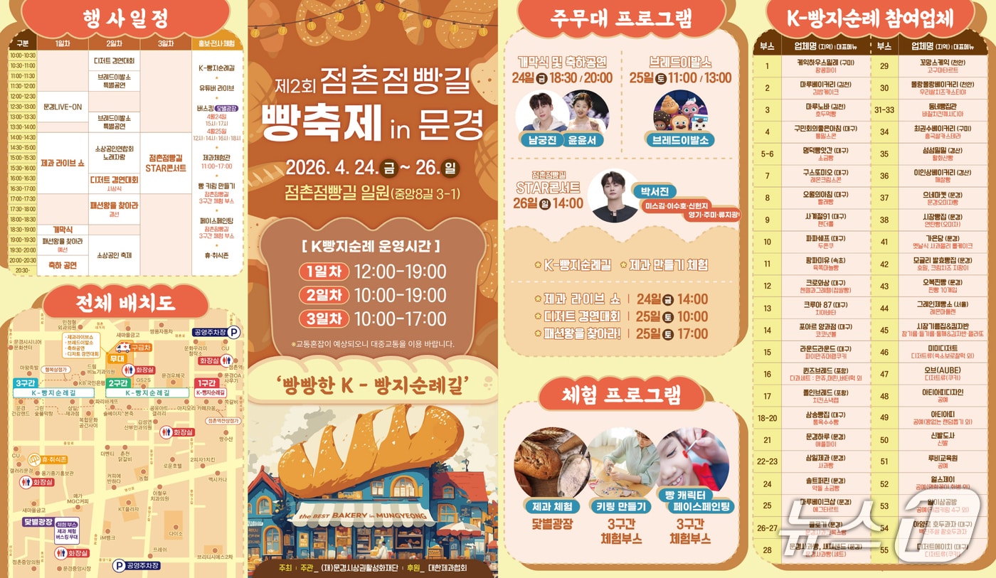 제2회 점촌점빵길 빵 축제'가 24~26일 경북 문경시 점촌점빵길 일대에서 열린다.(문경시 제공. 재판매 및 DB 금지)2026.4.23/뉴스1