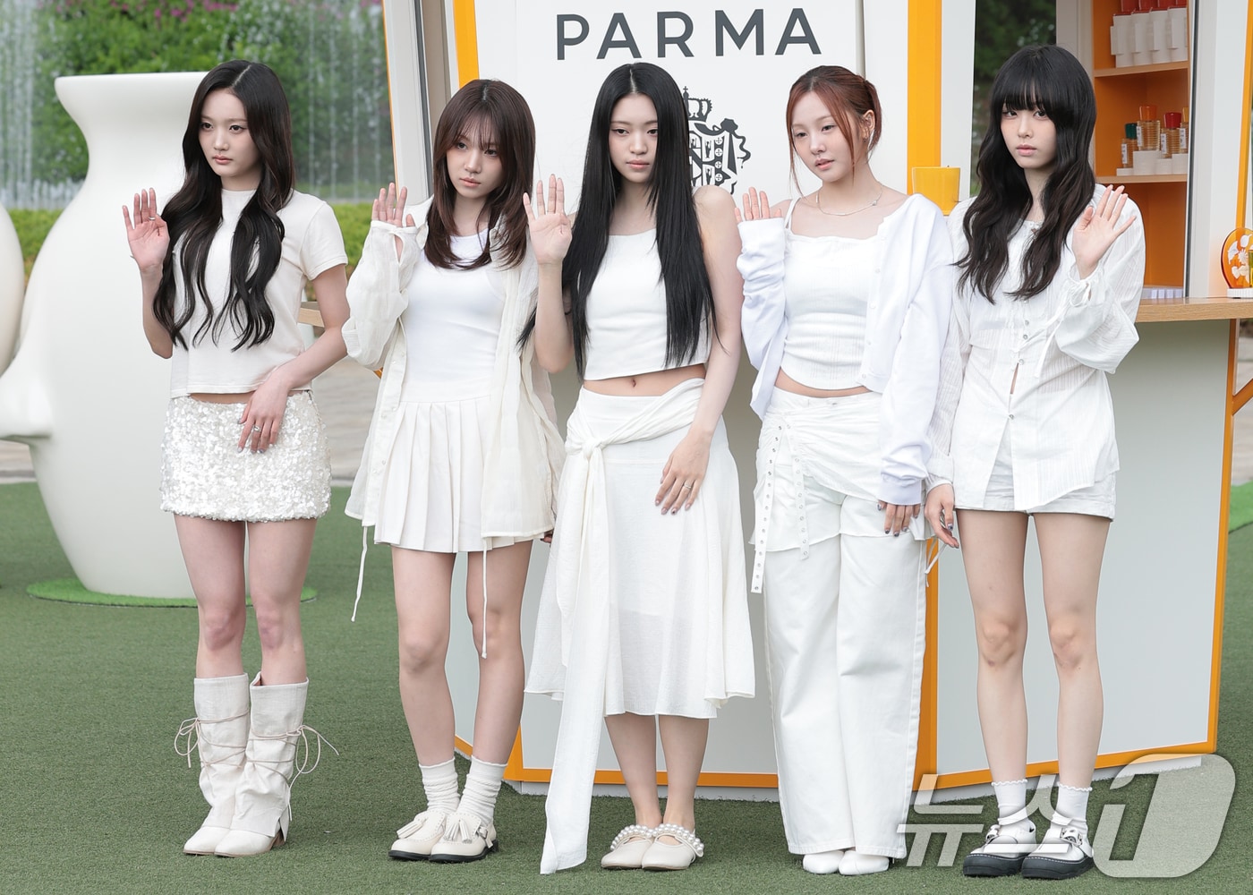 키비츠 유이(왼쪽부터)와 지원, 예슬, 주원, 유나 2026.4.28 ⓒ 뉴스1 권현진 기자