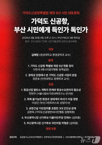 가덕도 신공항, 부산 시민에게 득인가 독인가’ 토론회 안내 포스터 (단체 제공. 재판매 및 DB금지)