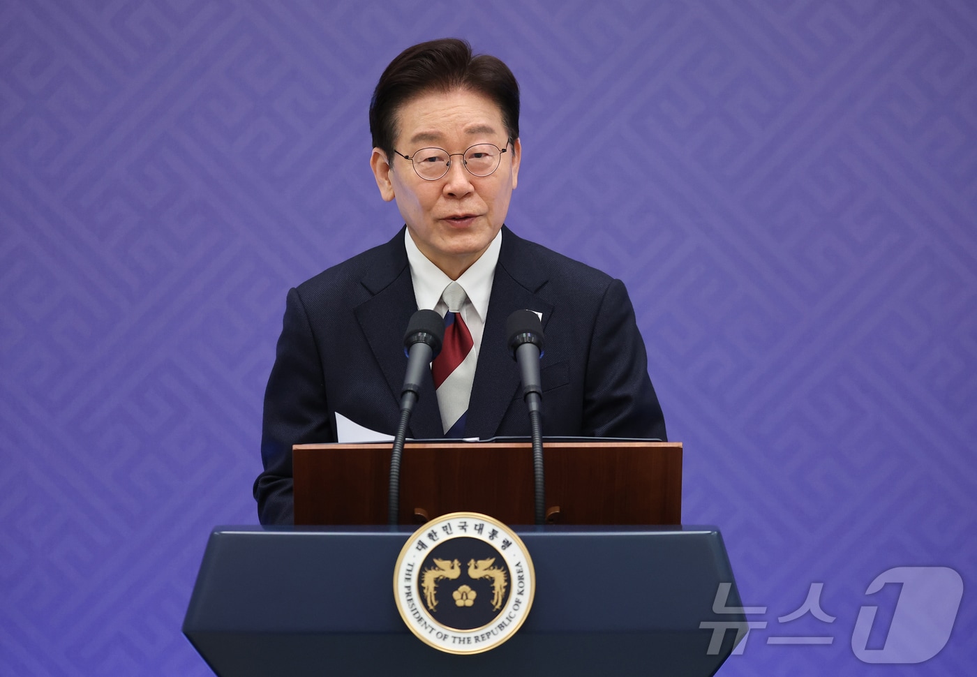 이재명 대통령이 3일 청와대 영빈관에서 열린 에마뉘엘 마크롱 프랑스 대통령 국빈 방한 환영 오찬에서 환영사를 하고 있다. 2026.4.3 ⓒ 뉴스1 허경 기자