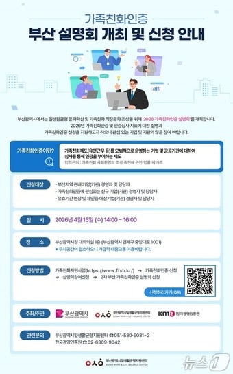 '2026 가족친화인증' 포스터.(부산시 제공. 재판매 및 DB금지)
