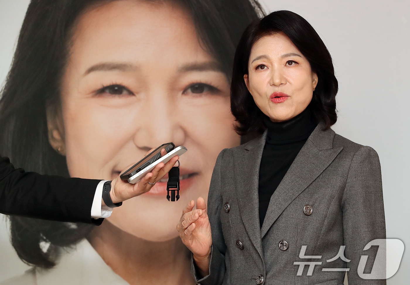 6·3 지방선거 대구시장 출마를 선언한 이진숙 전 방통위원장이 6일 대구 중구 선거사무소에서 공천 배제(컷오프) 등 자신의 입장을 밝히고 있다. 2026.4.6 ⓒ 뉴스1 공정식 기자