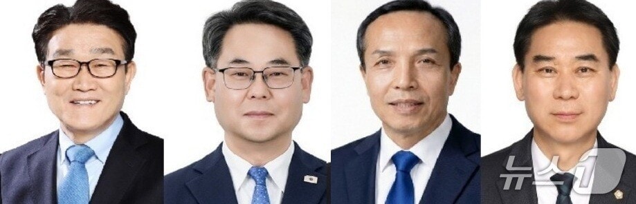 더불어민주당 양산시장 예비후보들. 왼쪽부터 김일권, 박대조, 조문관, 최선호 예비후보. 재판매 및 DB금지