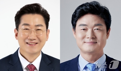 국민의힘 소속 원강수 강원 원주시장(왼쪽)과 더불어민주당 소속 구자열 전 강원도의원. (재판매 및 DB금지) /뉴스1