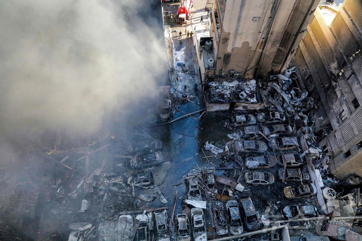 이스라엘 공습을 받은 레바논 베이루트 일대. 2026.04.08. <자료사진> ⓒ AFP=뉴스1