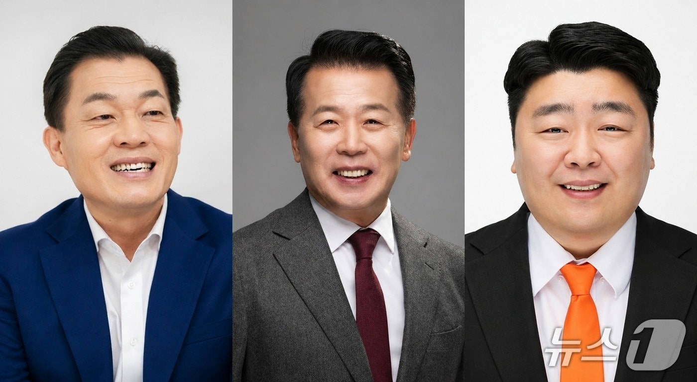 이재준 더불어민주당 경기 수원시장 후보(왼쪽부터)와 안교재 국민의힘 후보, 정희윤 개혁신당 후보.  (각 캠프 제공. 재판매 및 DB 금지)