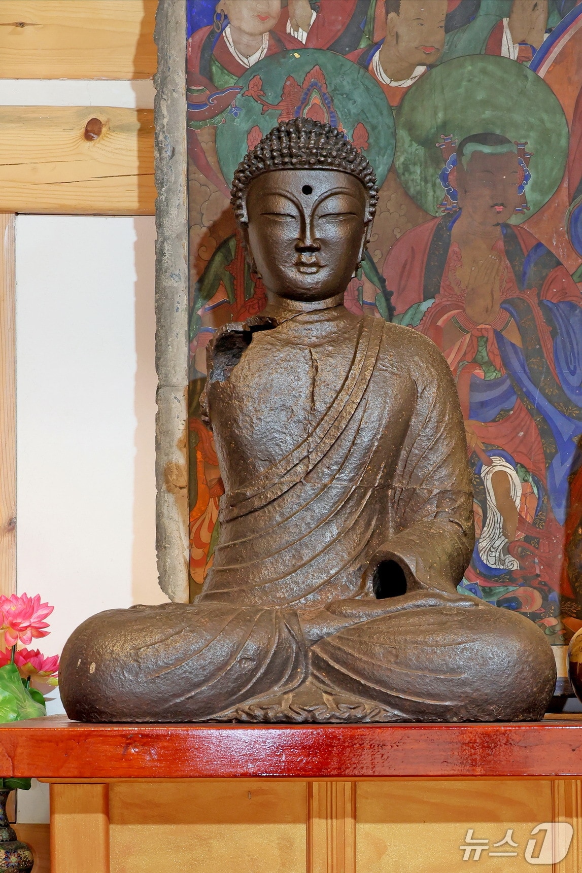 전북 신평면 중기사에 있는 '진구사지 철조여래좌상(任實 珍丘寺址 鐵造如來坐像)'을 국가지정문화유산 보물로 지정 예고했다.(임실군제공. 재판매 및 DB금지)2026.5.14/뉴스1