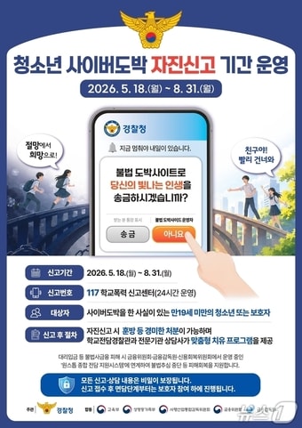 울산경찰청, 사이버도박예방 자진신고 포스터.(울산경찰청 제공. 재판매 및 DB금지)/뉴스1