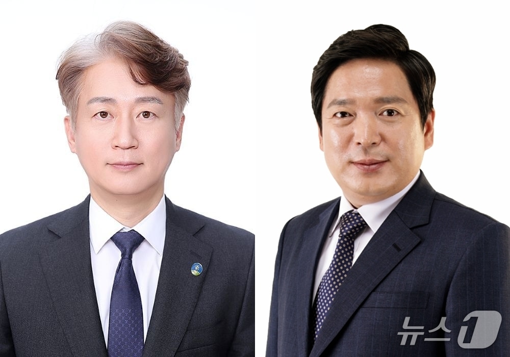 김이강 민주당 광주 서구청장 후보(왼쪽)·김병내 민주당 남구청장 후보(오른쪽)/뉴스1
