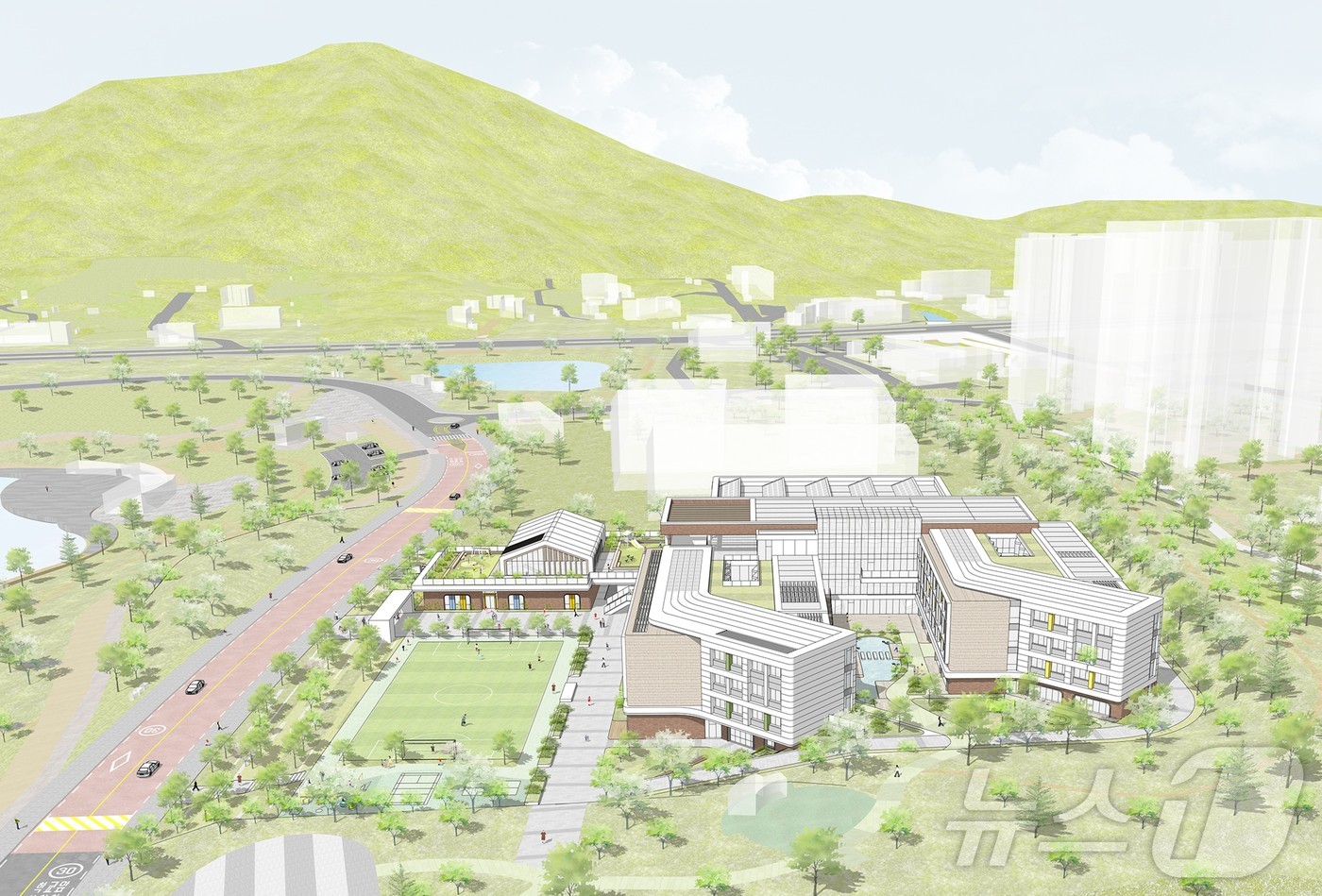 경북교육청은 18일 가칭 중산초등학교 교사 신축공사 설계 공모 심사위원회를 열고 ㈜종합건축사사무소창 하경우 대표의 작품을 당선작으로 선정했다. /뉴스1