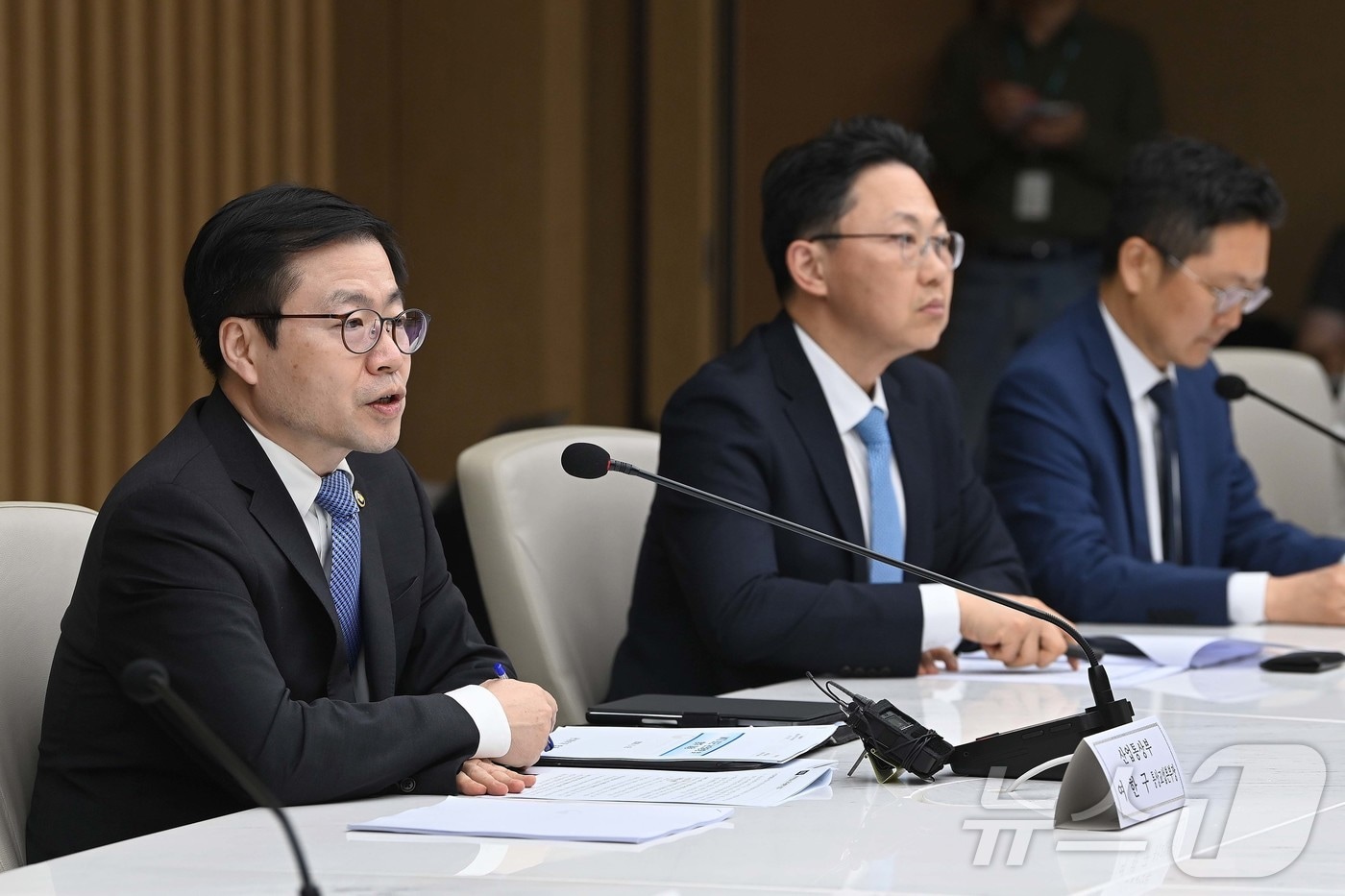 여한구 산업통상부 통상교섭본부장이 18일 오후 서울 중구 대한상공회의소에서 열린 제56차 통상추진위원회에서 발언을 하고 있다. (산업통상부 제공. 재판매 및 DB 금지) 2026.5.18 ⓒ 뉴스1