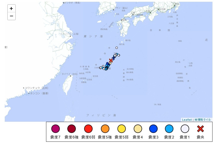 20일 오전 11시 46분쯤 일본 오키니와 본섬 근행에서 규모 5.9의 지진이 발생했다. (일본 기상청 홈페이지)
