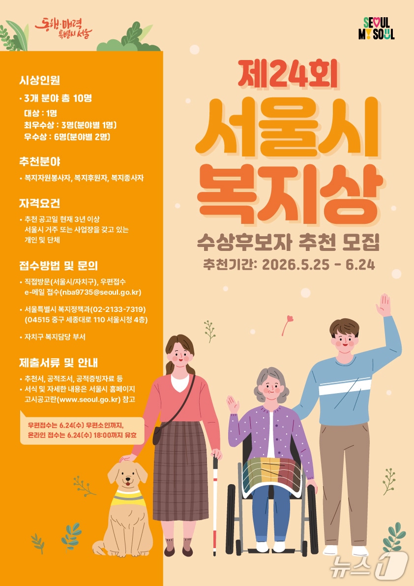 복지상 모집 홍보 포스터.(서울시 제공)